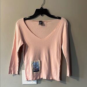 Women's Pink V-Neck Top